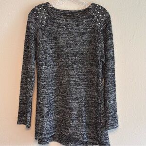 Style & Co Women's Black and White Knit Sweater Size Large Long Sleeve